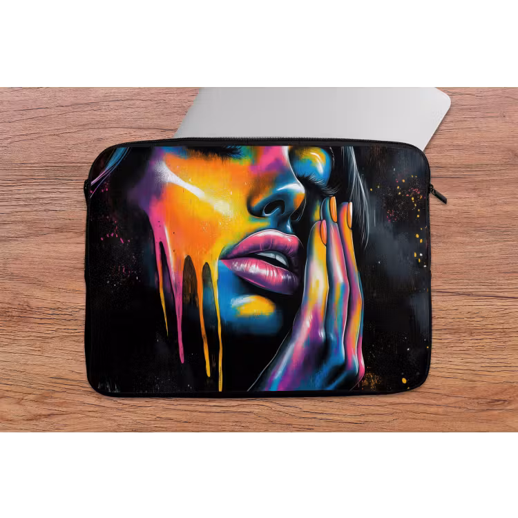 Laptophoes - Vrouw - Gezicht - Verf - Kunstzinnig — 2