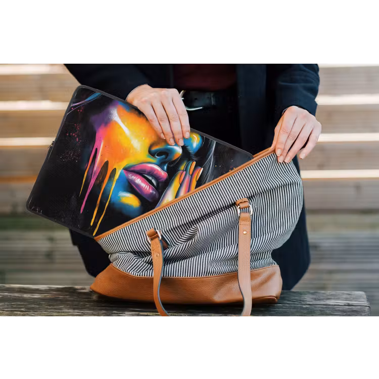 Laptophoes - Vrouw - Gezicht - Verf - Kunstzinnig — 4