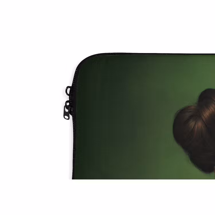 Laptophoes - Vrouw - Groen - Bril - Aesthetic - Modern — 5