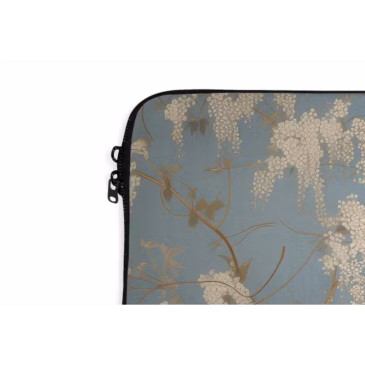 Laptophoes - Kraanvogels - Maan - Bloemen - Blauw — 5
