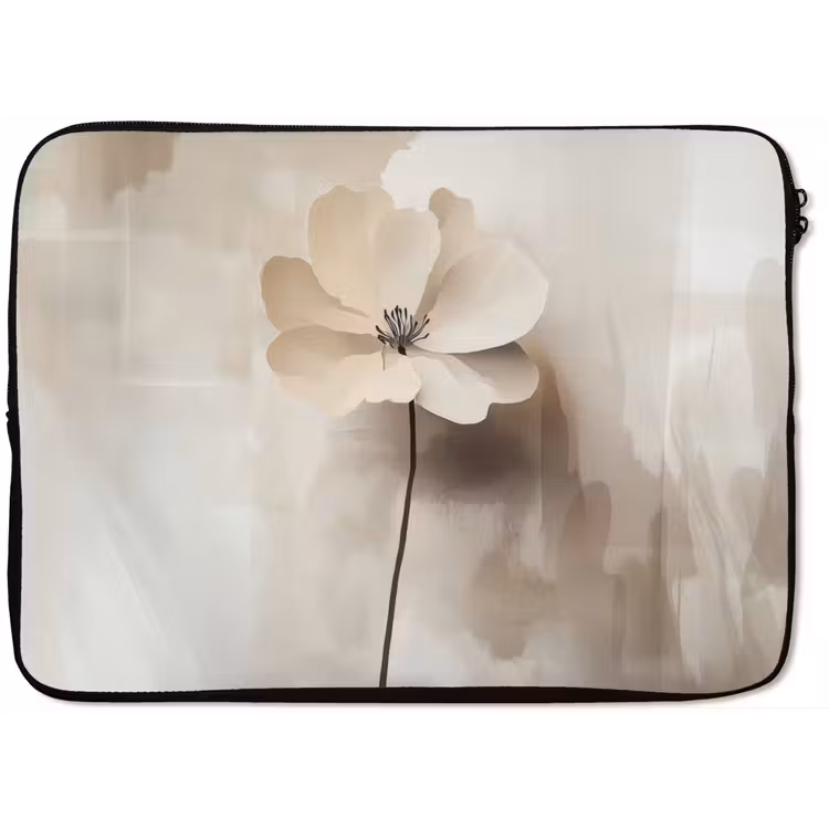 Laptophoes - Bloem - Beige - Verf - Schaduw — 1