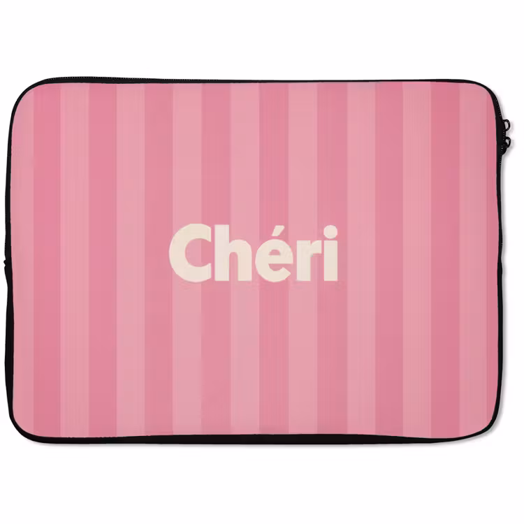 Laptophoes - Gestreept - Roze - Chéri — 1