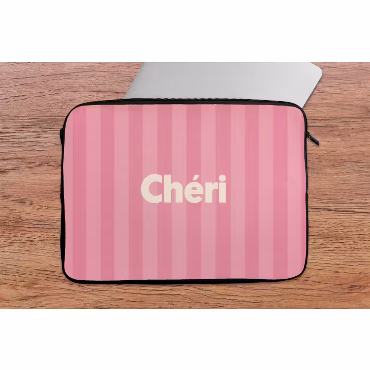 Laptophoes - Gestreept - Roze - Chéri — 2