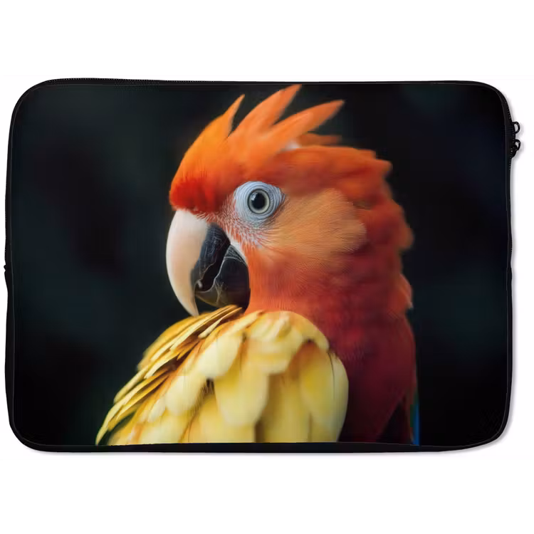 Laptophoes - Close-up - Papegaai - Veren - Oranje — 1