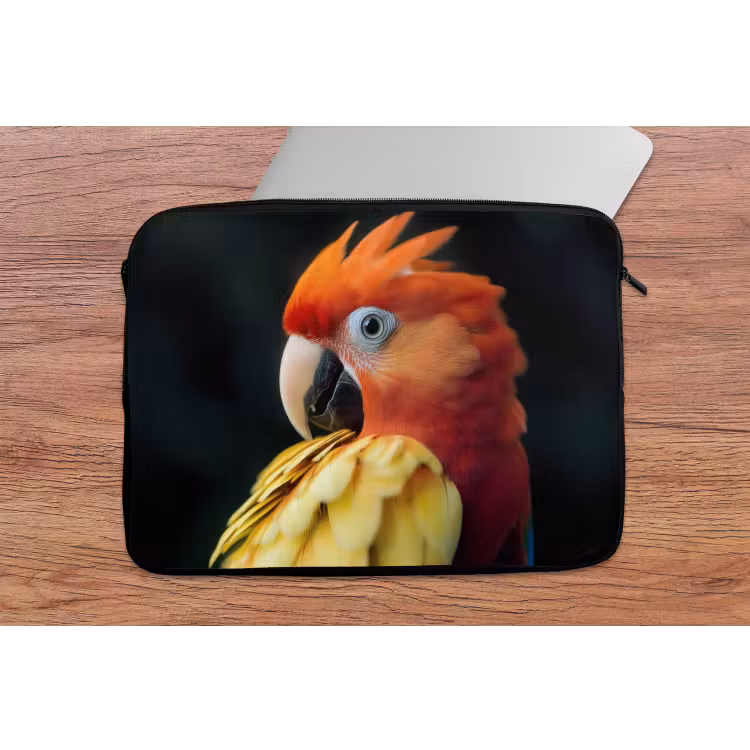 Laptophoes - Close-up - Papegaai - Veren - Oranje — 2