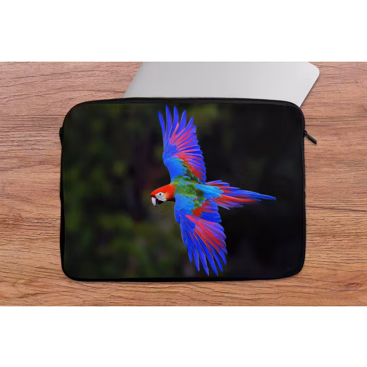 Laptophoes - Felgekleurd - Papegaai - Bos - Vleugels — 2