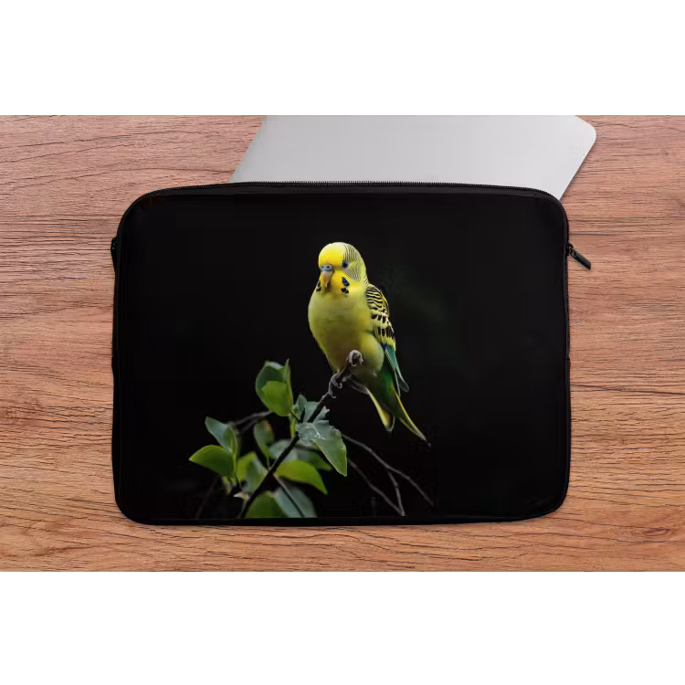 Laptophoes - Parkiet - Tak - Bladeren - Geel — 2