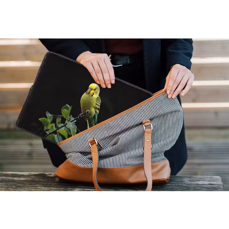Laptophoes - Parkiet - Tak - Bladeren - Geel — 4