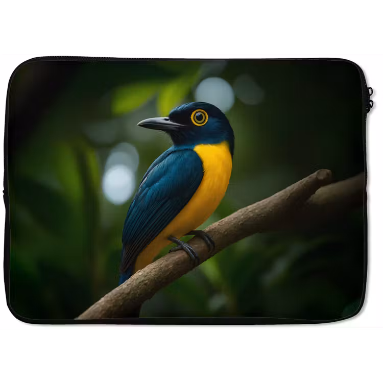 Laptophoes - Vogel - Tak - Geel - Bladeren — 1