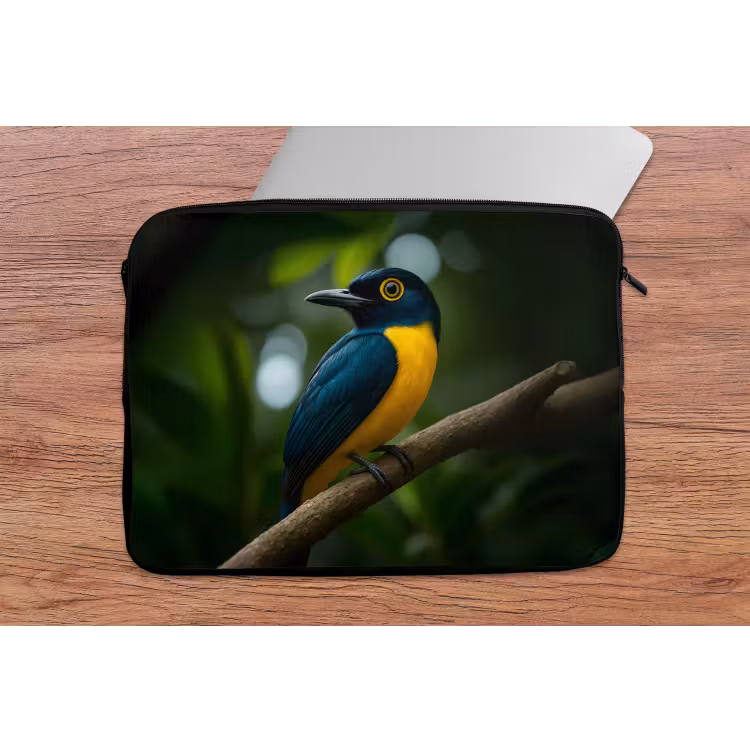 Laptophoes - Vogel - Tak - Geel - Bladeren — 2