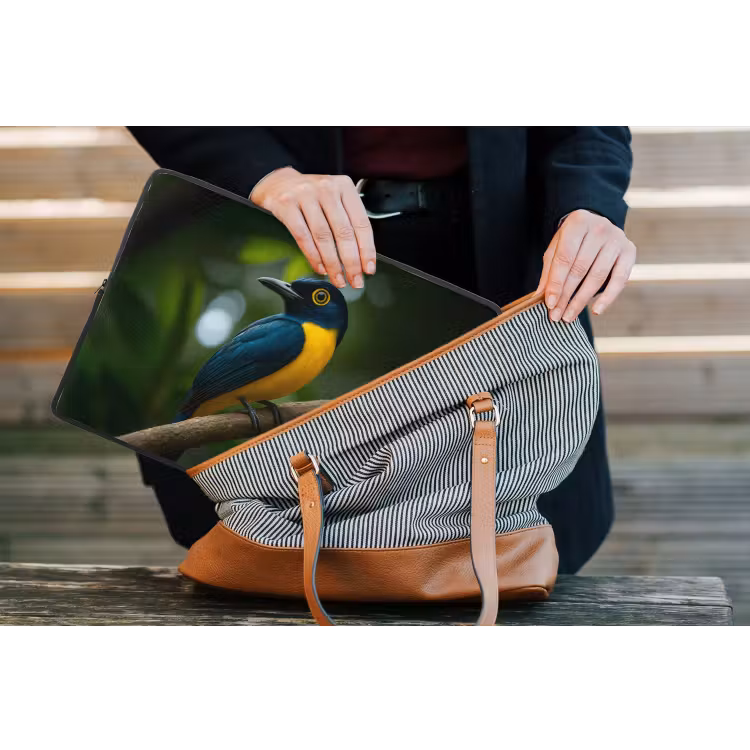 Laptophoes - Vogel - Tak - Geel - Bladeren — 4