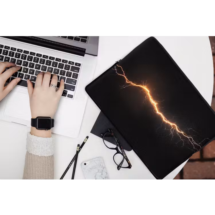 Laptophoes - Gaming - Oranje - Bliksemflits - Licht — 3