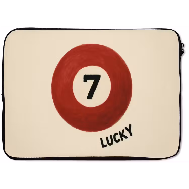 Laptophoes - Cirkel - Zeven - Lucky - Rood — 1