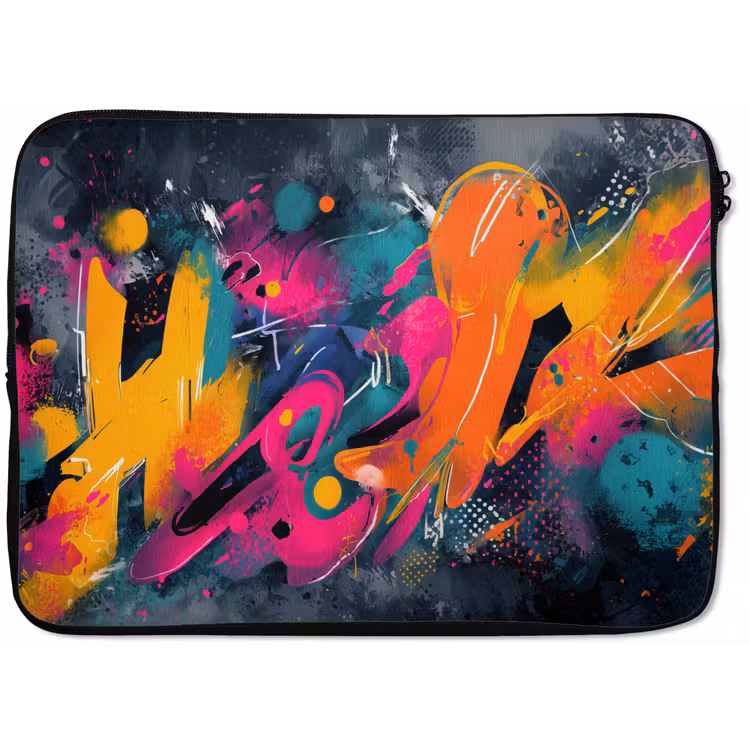 Laptophoes - Abstract - Graffiti - Kleurrijk - Verfspatten — 1