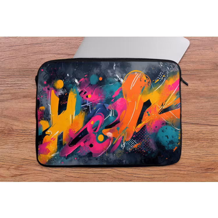 Laptophoes - Abstract - Graffiti - Kleurrijk - Verfspatten — 2