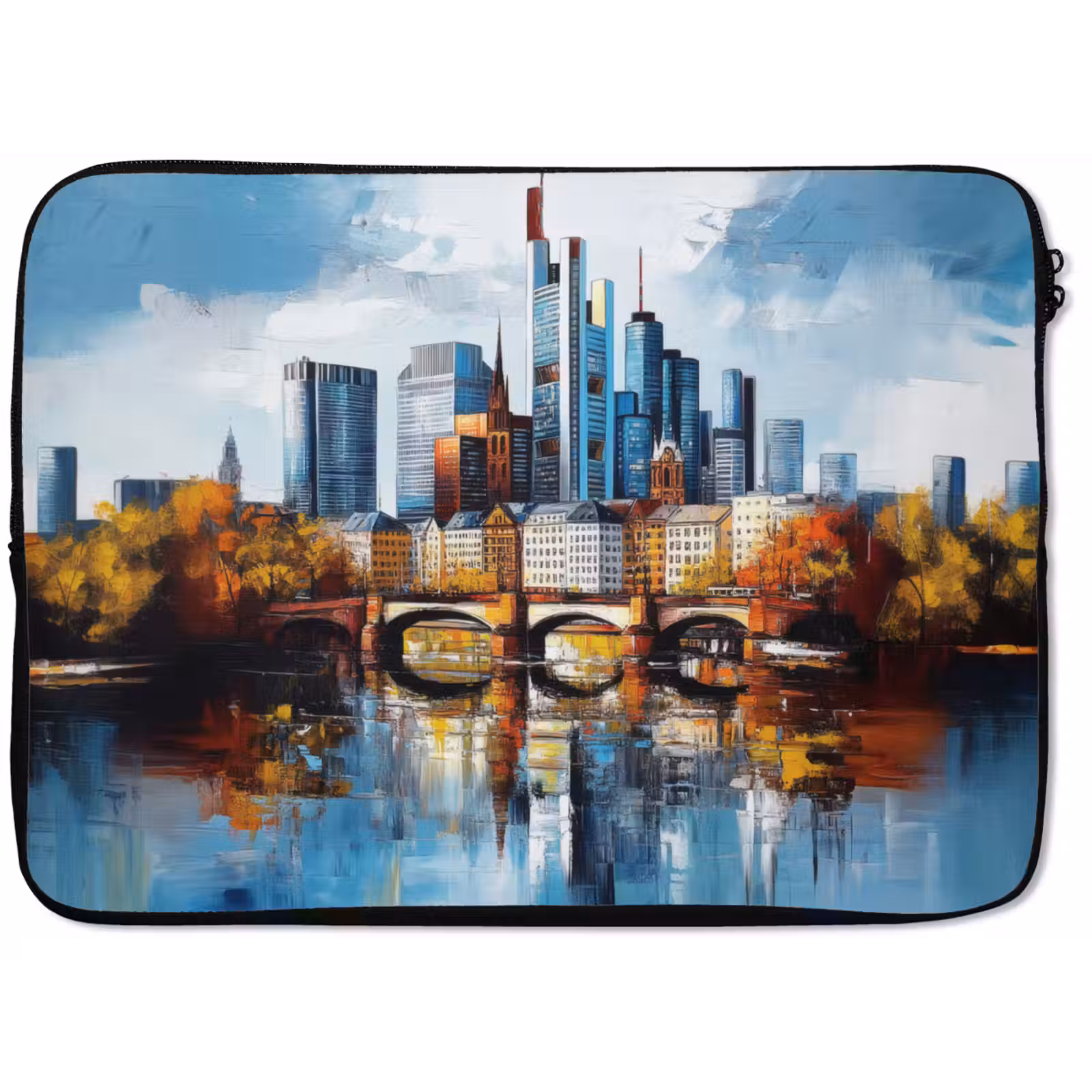 Laptophoes - Bomen Frankfurt- Stad - Skyline - Brug — 1