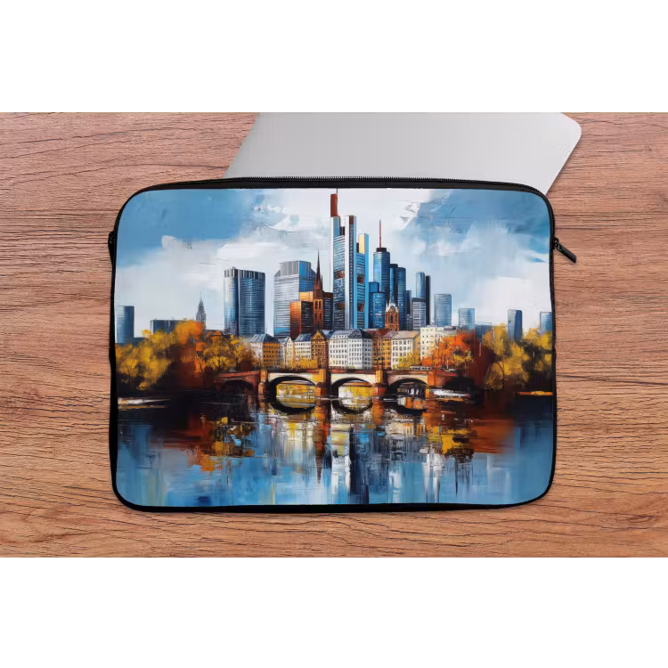 Laptophoes - Bomen Frankfurt- Stad - Skyline - Brug — 2