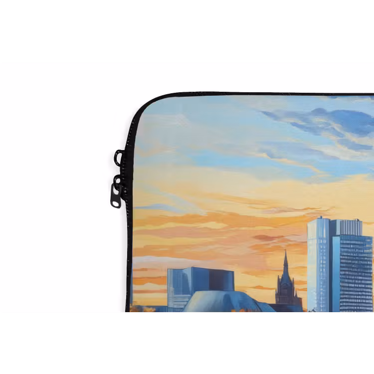 Laptophoes - Zonsondergang Frankfurt - Stad - Skyline - Water — 5