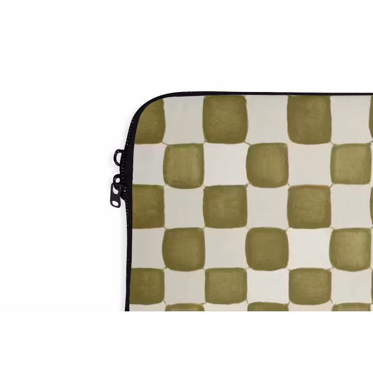 Laptophoes - Schaak - Patroon - Groen — 5