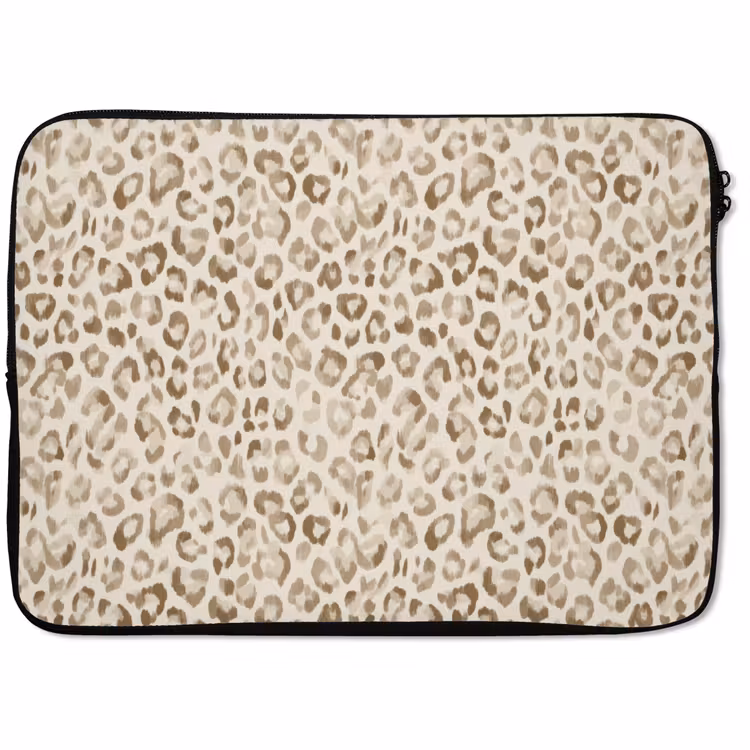 Laptophoes - Luipaard - Klassiek - Beige