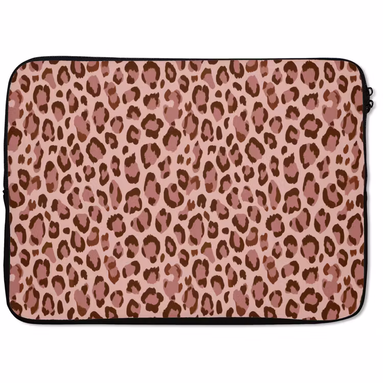 Laptophoes - Luipaard - Patroon - Roze