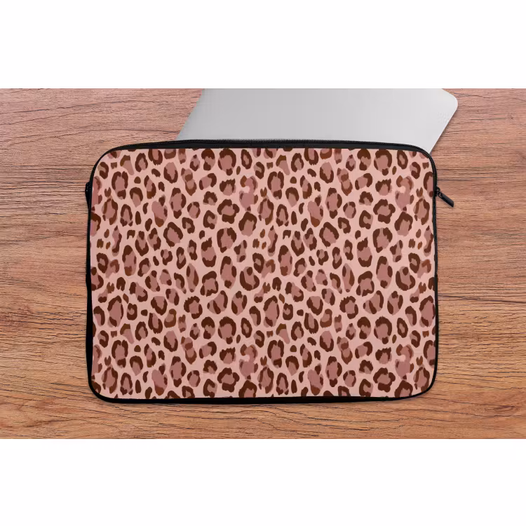 Laptophoes - Luipaard - Patroon - Roze — 2
