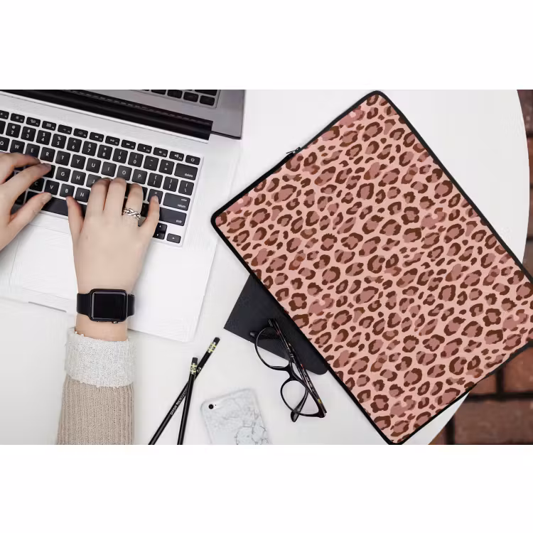 Laptophoes - Luipaard - Patroon - Roze — 3