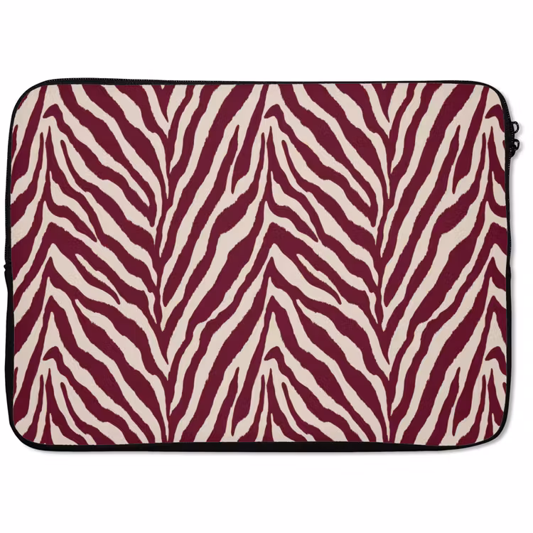 Laptophoes - Zebra - Motief - Bordeaux - Rood