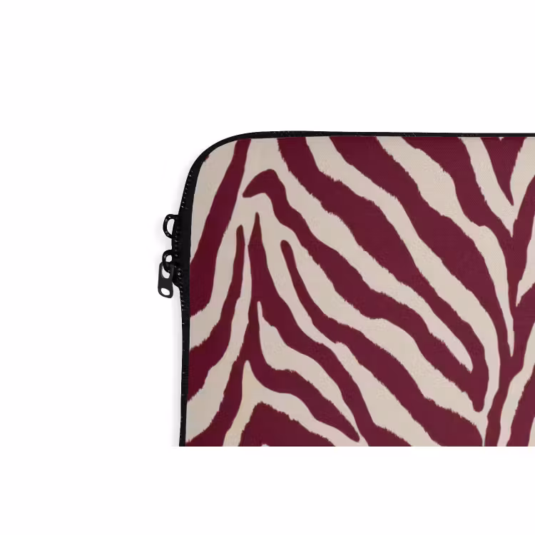 Laptophoes - Zebra - Motief - Bordeaux - Rood — 5