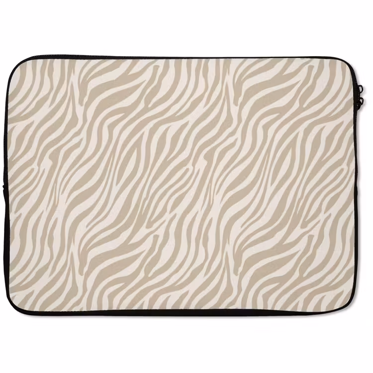 Laptophoes - Zebra - Patroon - Beige