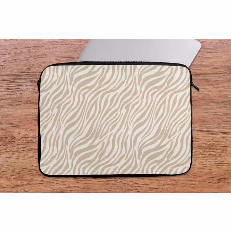 Laptophoes - Zebra - Patroon - Beige — 2