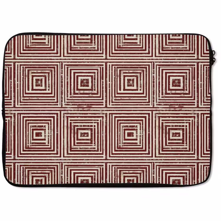 Laptophoes - Geometrisch - Patroon - Rood — 1