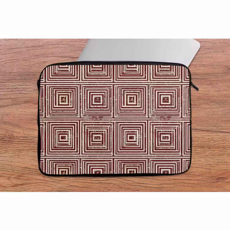 Laptophoes - Geometrisch - Patroon - Rood — 2