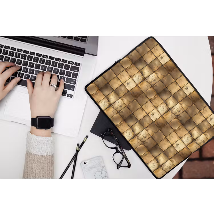 Laptophoes - Geometrisch - Tegels - Goud — 3