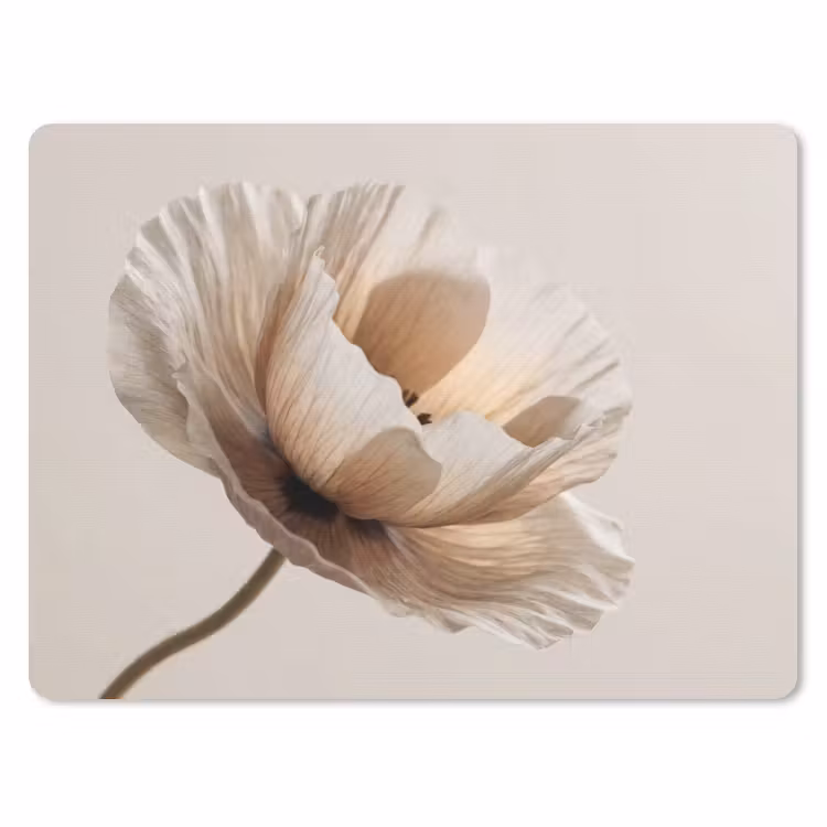 Muismat - Bloem - Beige - Crème