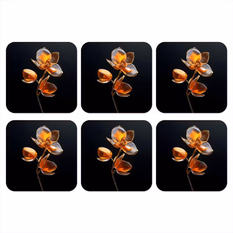 Onderzetter​ - Bloem - Orchidee - Oranje — 1