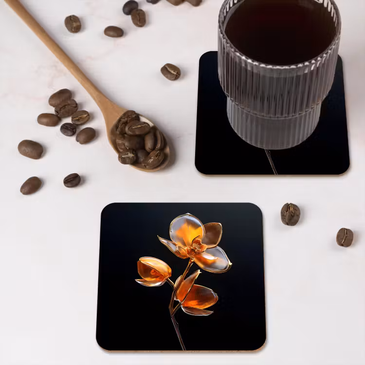 Onderzetter​ - Bloem - Orchidee - Oranje — 4