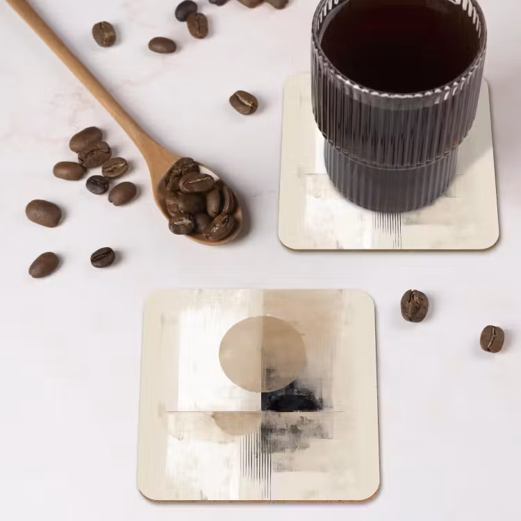 Onderzetter​ - Abstracte Cirkel Beige — 4
