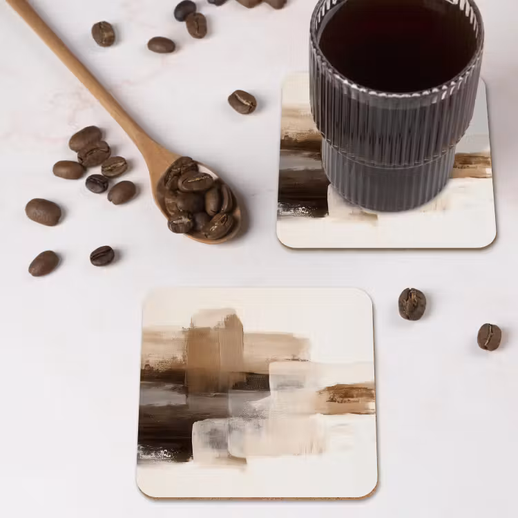 Onderzetter​ - Abstracte Verfstreken Beige — 4