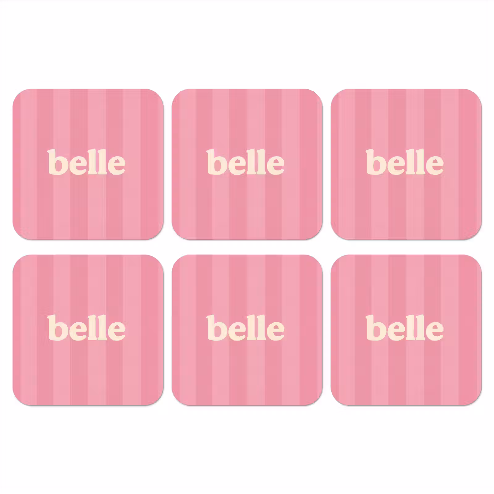 Onderzetter - Roze - Gestreept - Belle — 1