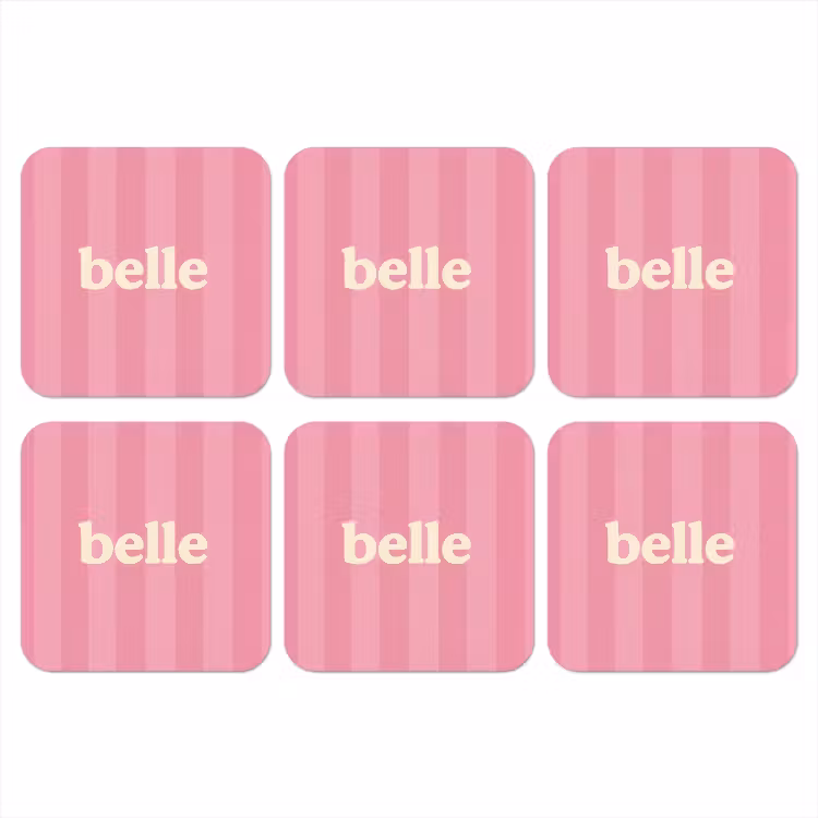 Onderzetter - Roze - Gestreept - Belle — 1