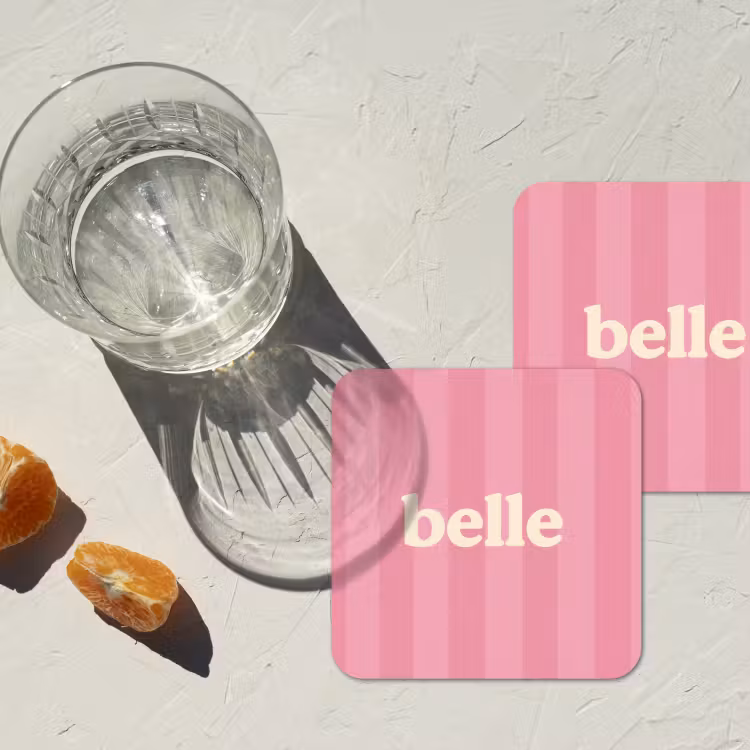 Onderzetter - Roze - Gestreept - Belle — 2