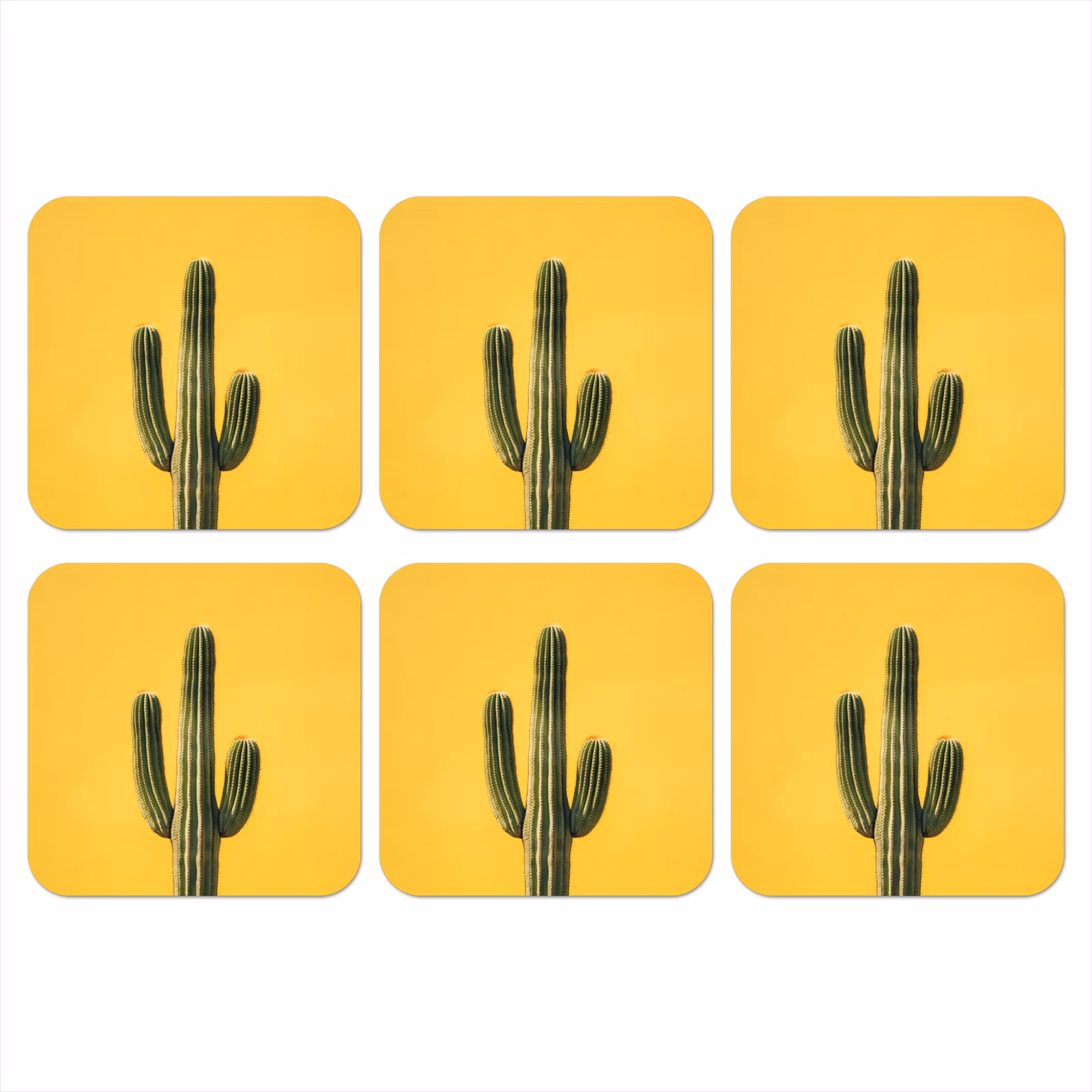 Onderzetter - Cactus - Groen - Minimalistisch — 1