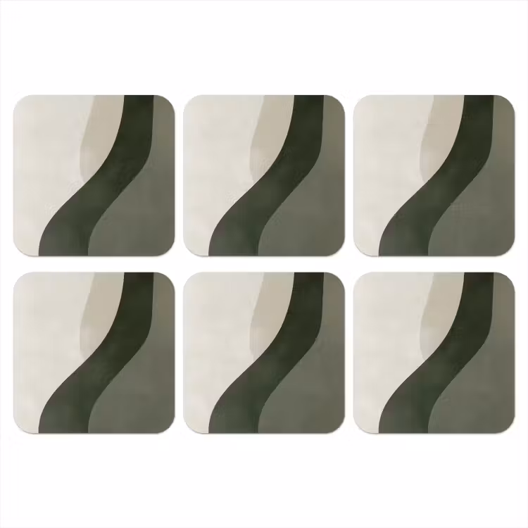Onderzetter​ - Japandi - Groen - Abstract - Modern