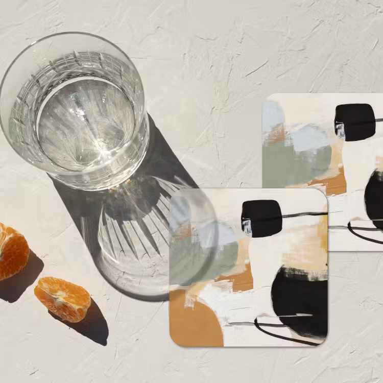 Onderzetter​ - Abstracte Vormen Verfstreken — 2