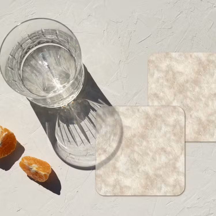 Onderzetter - Beige - Reliëfstructuur - Natuursteen — 2