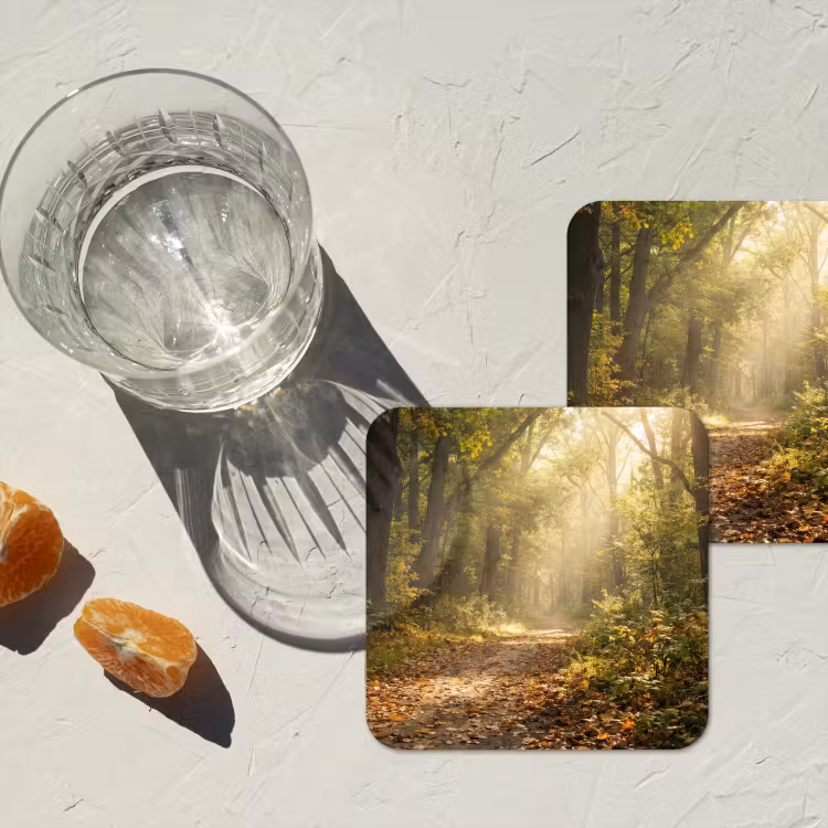 Onderzetter - Zonlicht - Bospad - Bomen — 2