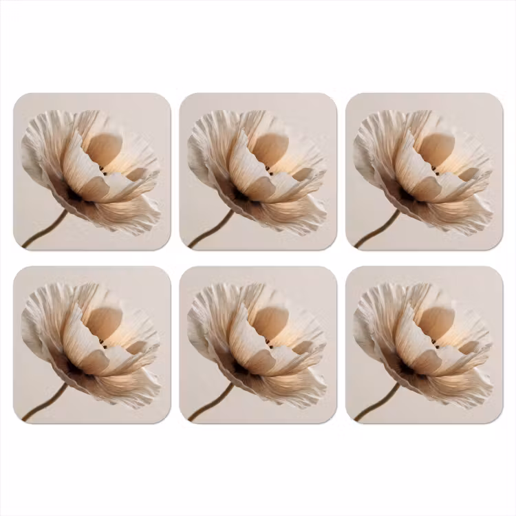 Onderzetter - Bloem - Beige - Crème