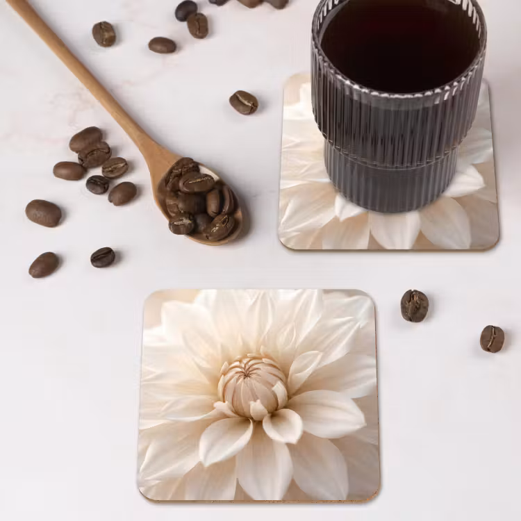 Onderzetter​ - Bloem - Dahlia - Wit — 4