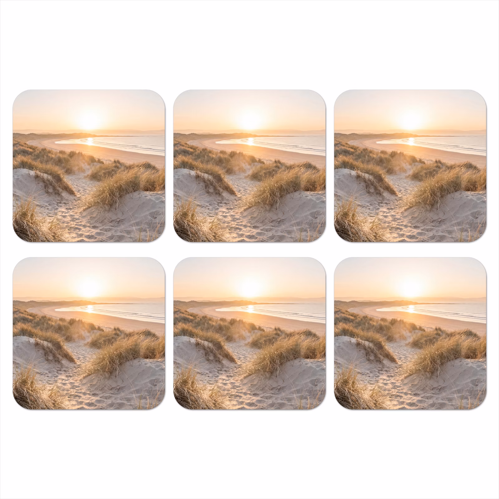 Onderzetter​ - Duinen Strand Zonsondergang — 1